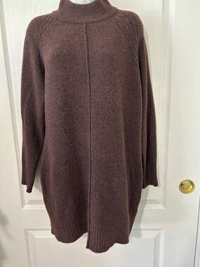 Dress Sweater Soft Mock Neck Tunic Alpaca Cabincore Cozycore